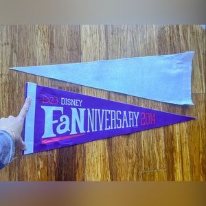 D23 Disney “Fanniversary” pennant 2014 set of 2